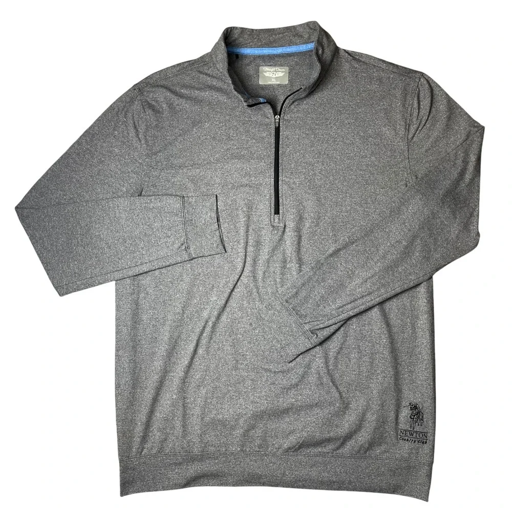 Straight Down Quarter Zip Pullover Mens XL Grey Newton Country Club Golf Top
